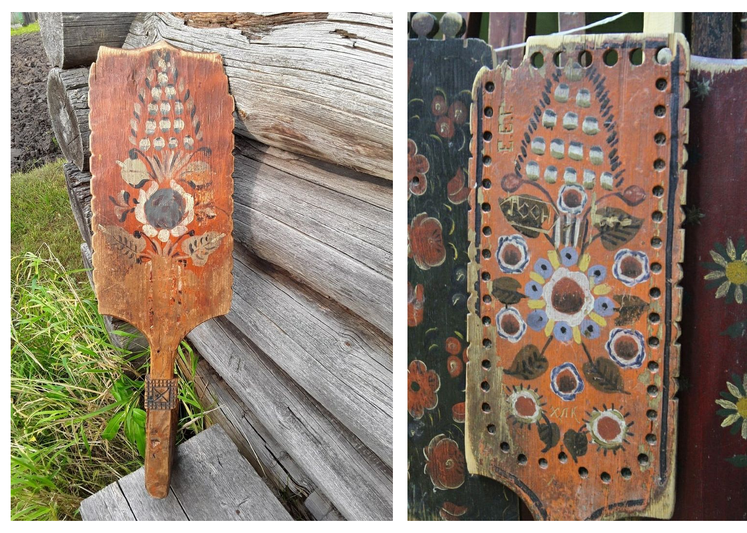 Прялки в стиле костромской росписи. Фото авторов проекта